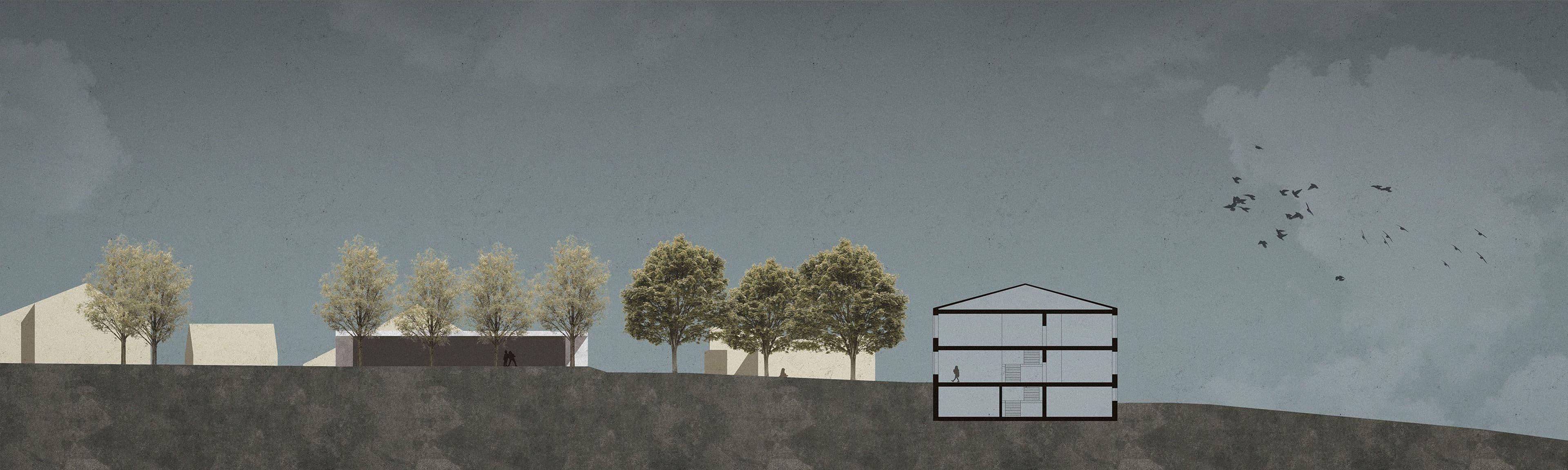 view of the culinary building and section of the school